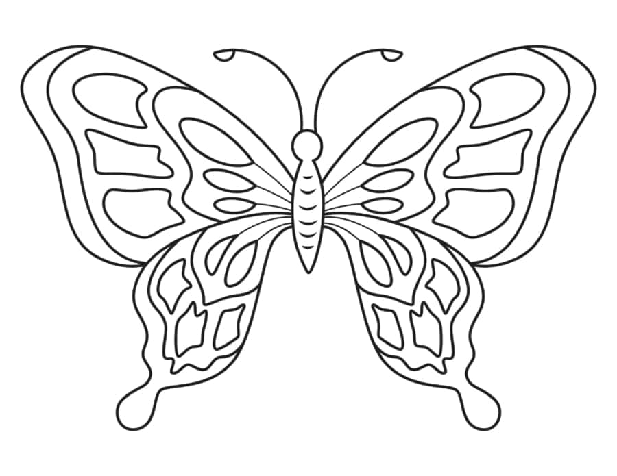 Butterfly Pattern Of Shapes Kids Coloring Pages Pdf Free Vectors